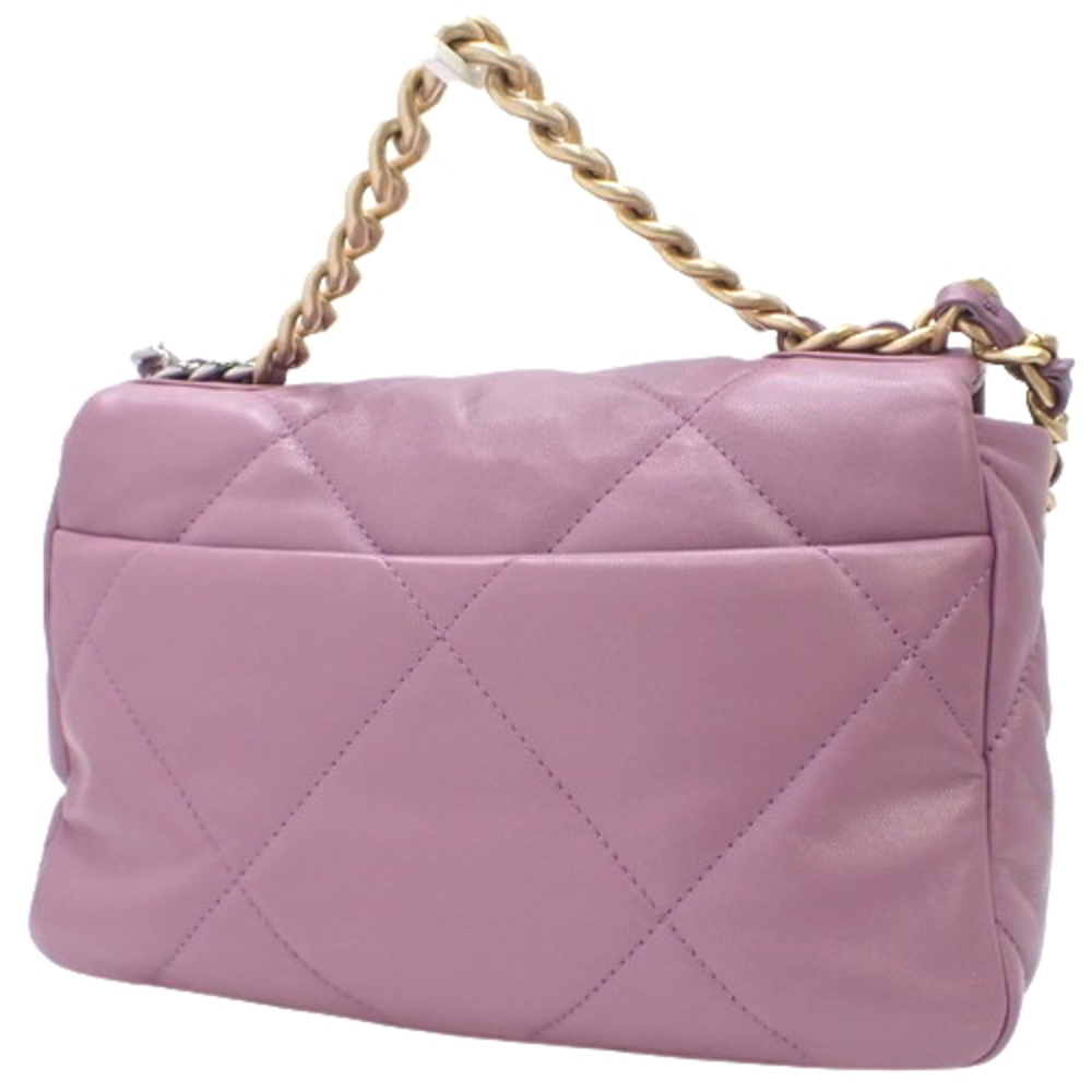 Chanel Purple 19 Shoulder Bag Matelasse Chain